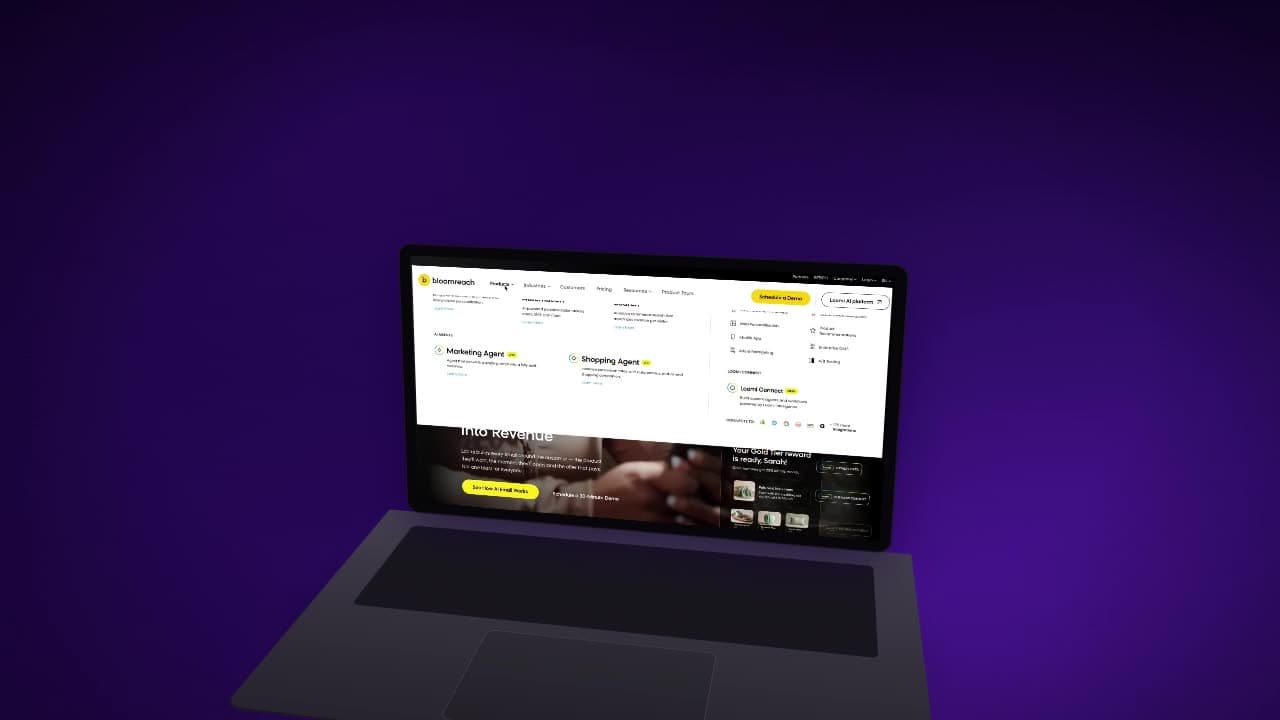 The redesigned Bloomreach website on a laptop