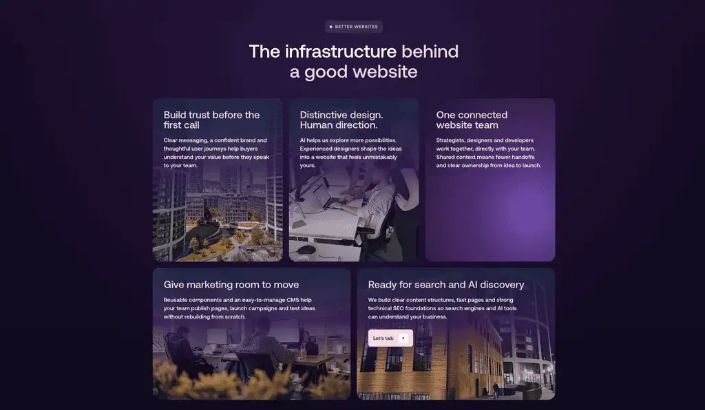 Screenshot: 1. Building a new section from a brief