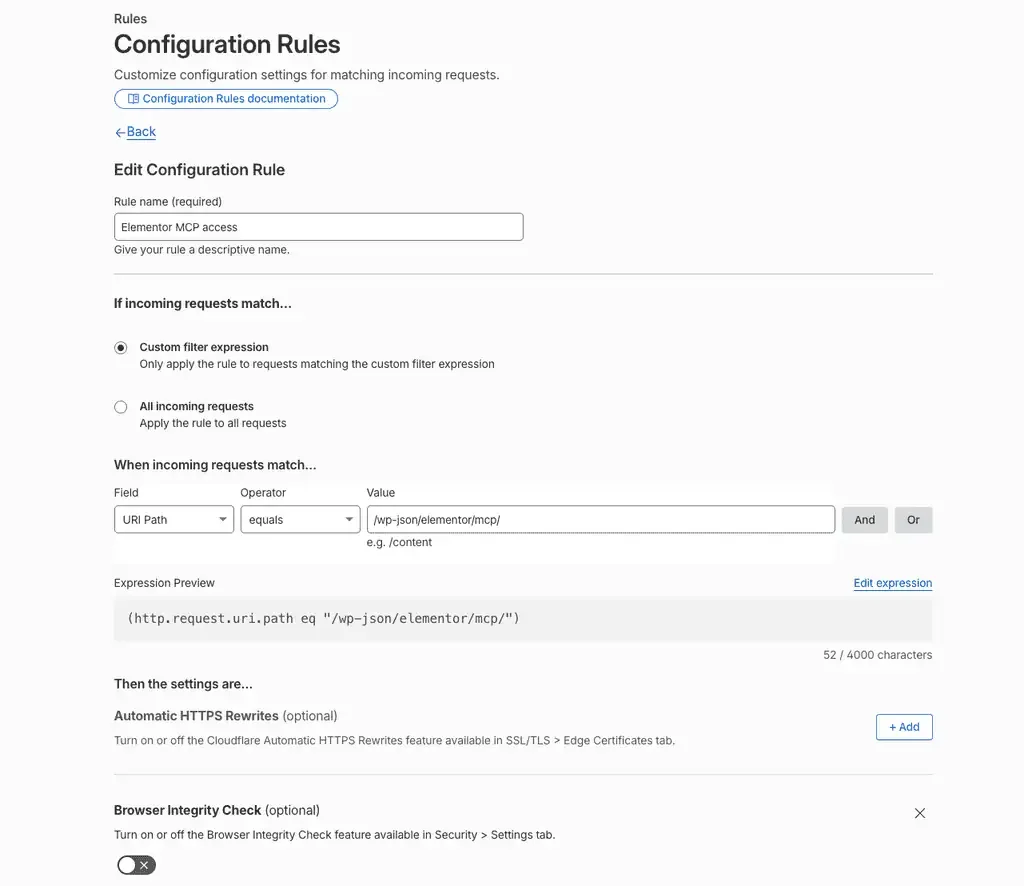 Screenshot: Cloudflare can block the connection