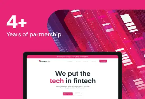 The Vacuumlabs website on a laptop